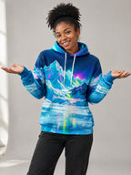 Glacier Glow Hoodie worn in the studio