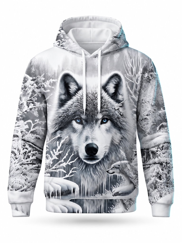 Frostbite Wolf Hoodie – front