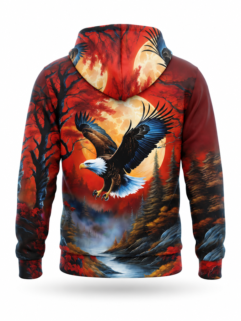 Blood Moon Eagle Hoodie – back