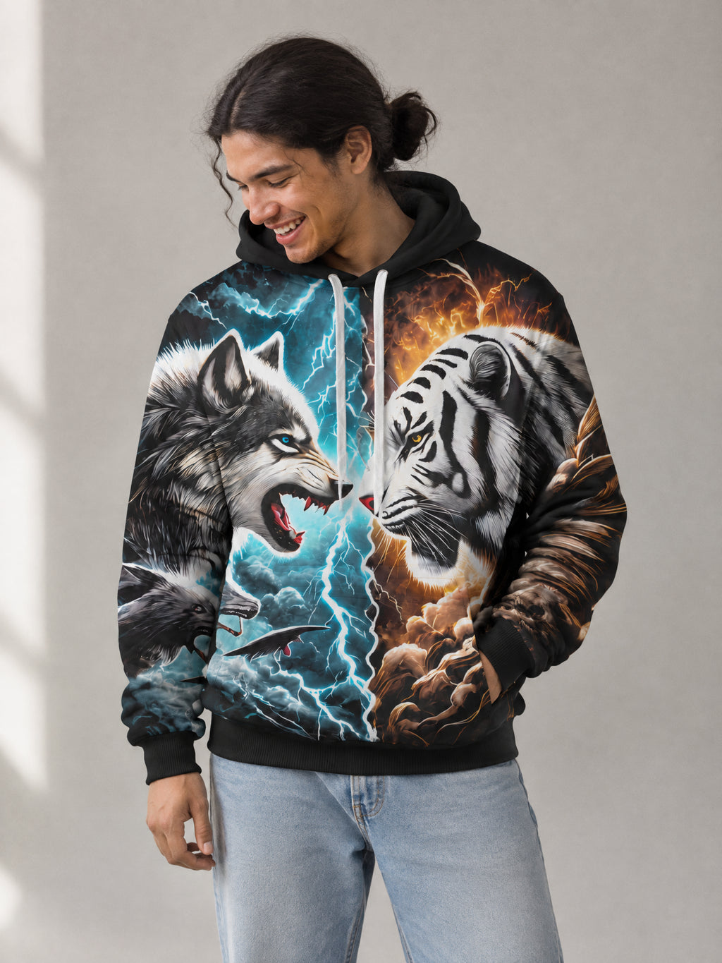 Storm Clash Hoodie worn in the studio