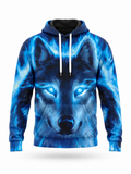 Blue Spirit Wolf Hoodie – front