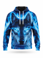 Blue Spirit Wolf Hoodie – front