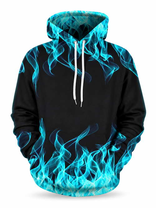 Blue Burn Hoodie – front
