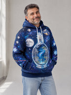 Moonlit Bottle Hoodie worn in the studio