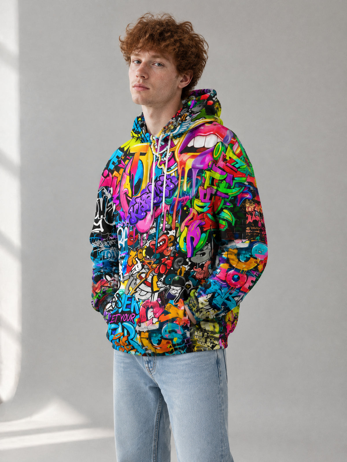 Vandal Pop Hoodie worn in the studio
