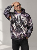 Last Call Reaper Hoodie worn in the studio