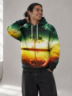 Mirror Tree Hoodie worn in the studio